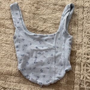 Cotton On Light Blue Floral Tank Top